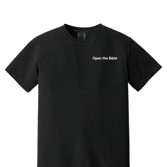 1-Open the Bible T-Shirt (Black with Front & Back Design)